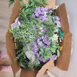 2 Box's Full Of Fake Plants 