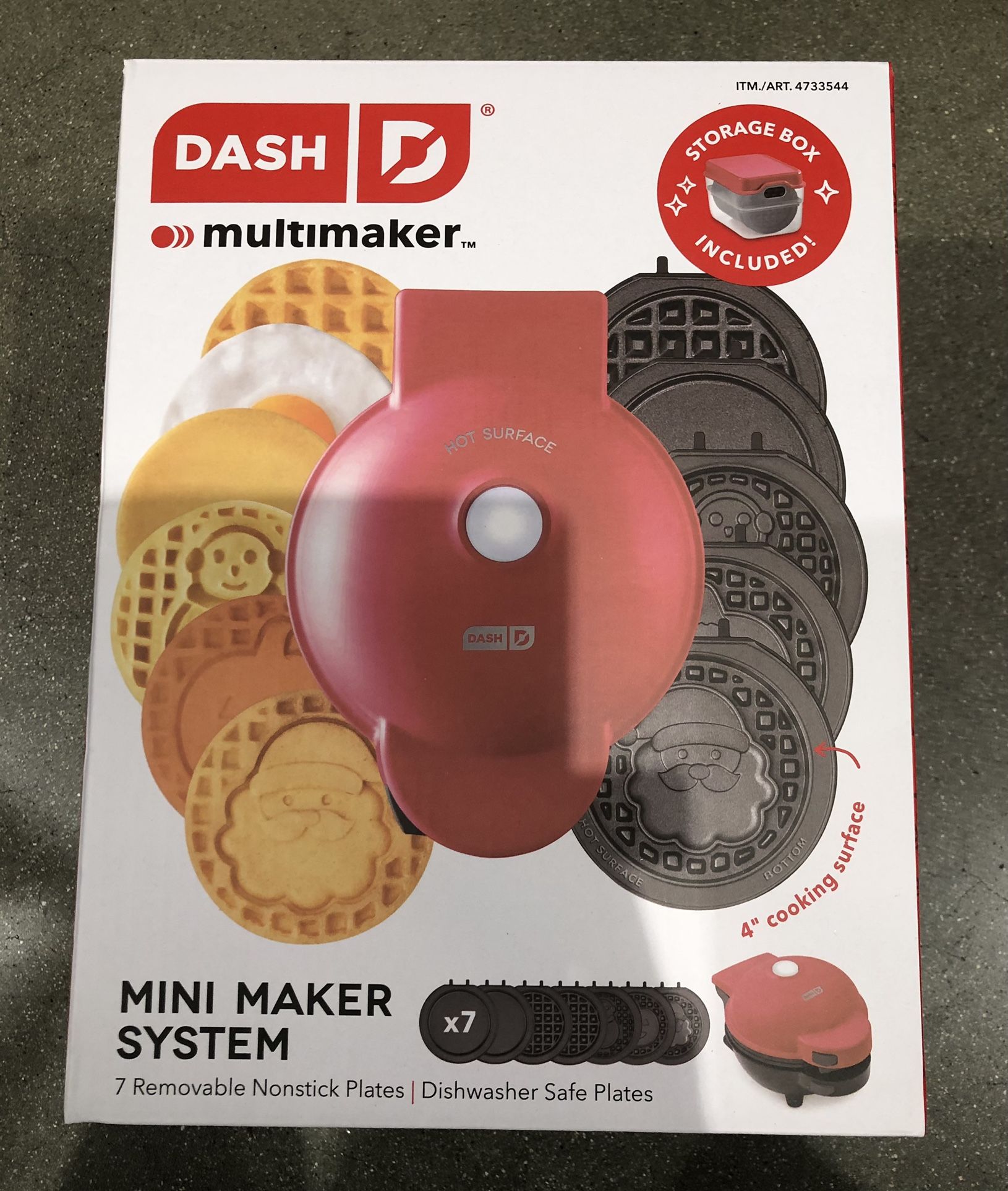 DASH Multi-Plate Mini Waffle Maker with 7 Removable Plates, Storage Box Included, Dishwasher Safe, New Unopened Box