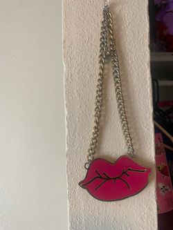 Betsy Johnson Lip necklace