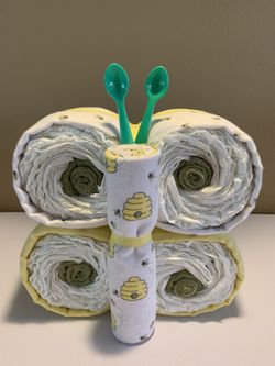 Butterfly Diaper Cake - Yellow
