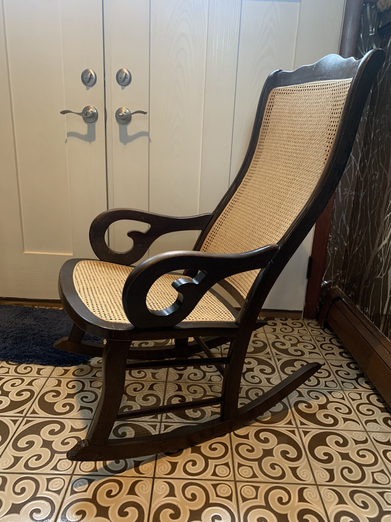 Vintage Rocking Chair With Brand New Caning In Stoneham, MA