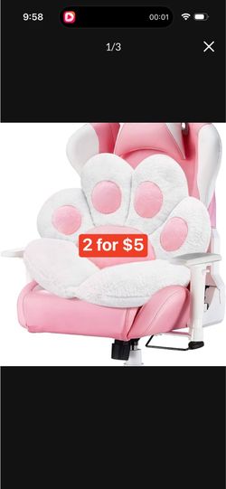 MOONBEEKI Cat Paw Cushion Chair Comfy Kawaii Plush Seat Cushions Shape Lazy Pillow for Gamer Chair 28"x 24" Cozy Floor Cute Seat Kawaii for Girl Worke