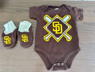 San Diego Padres Baby Onesie and Booties Set
