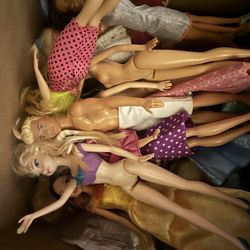 Box of Vintage Dolls 