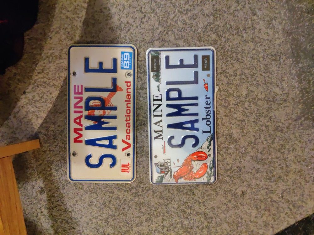 Two Vintage Maine Sample Plates