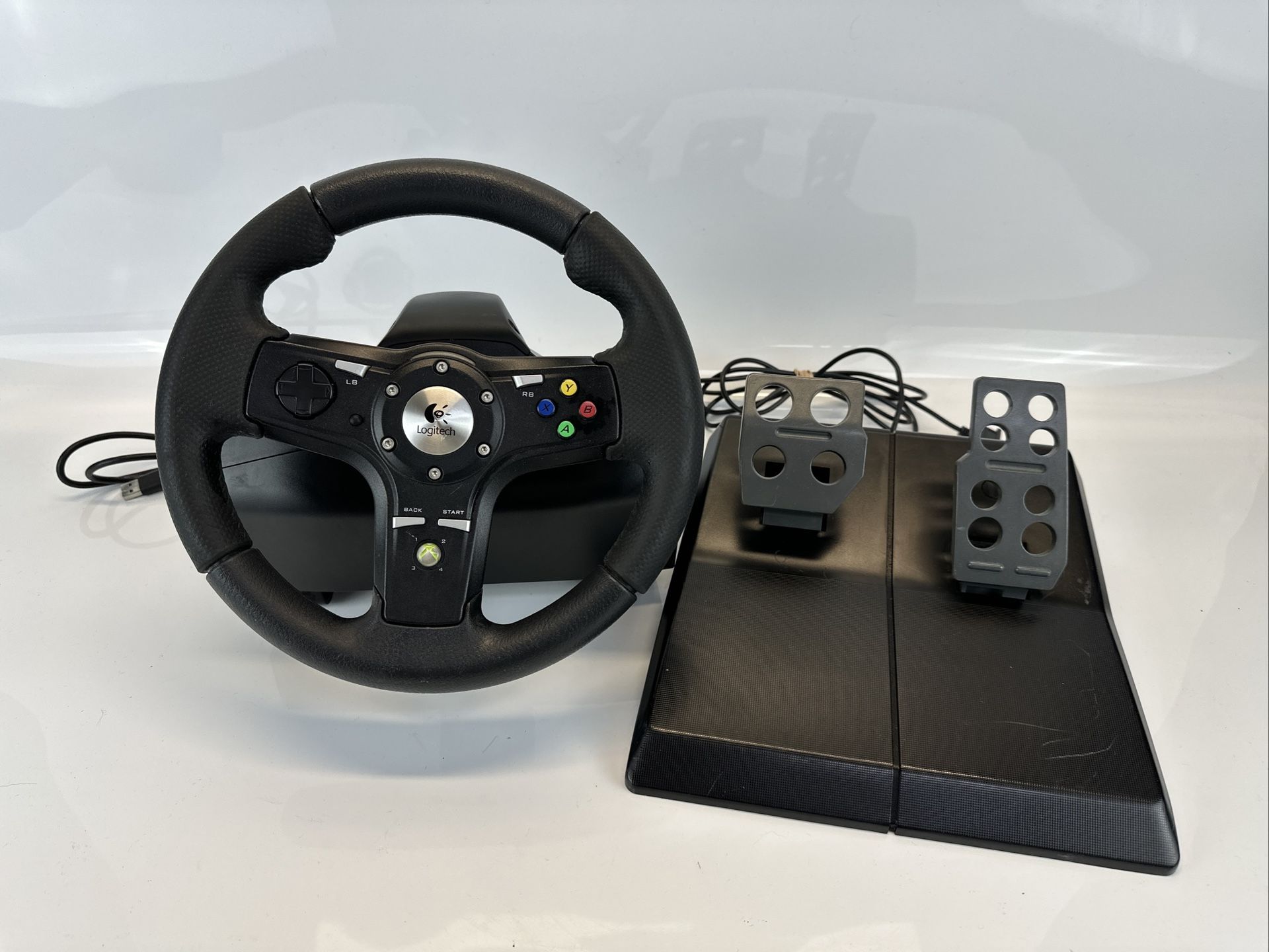 Logitech Drive FX Racing Wheel & Pedals XBOX 360 Model X-3E10 – Tested & Working