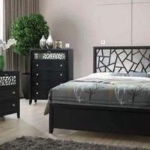 Brand New 4 PC Black Mosaic Bedroom Set