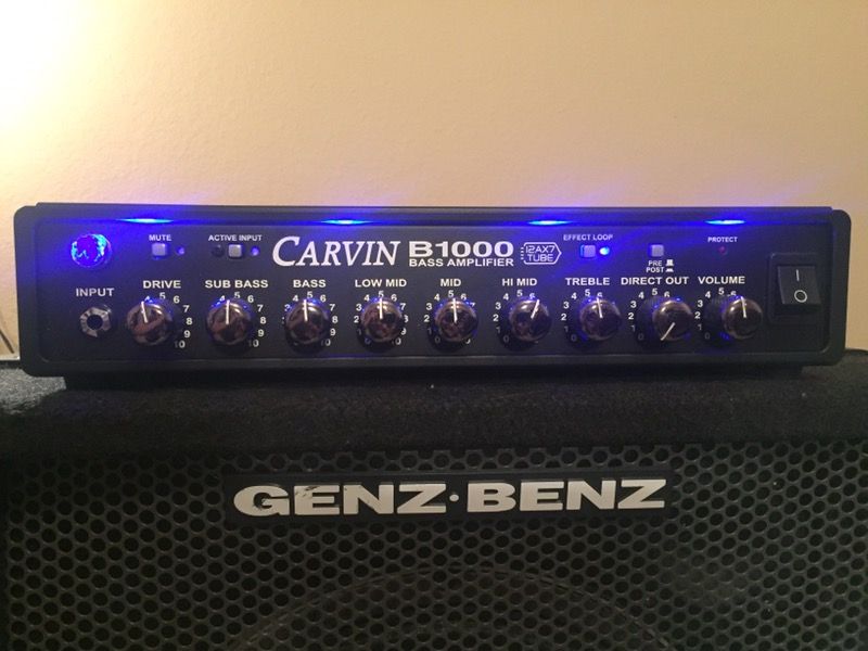 Carvin b1000 bass amp head & Genz Benz bass cabinet