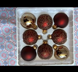 Red & Gold Glass Christmas Ornaments