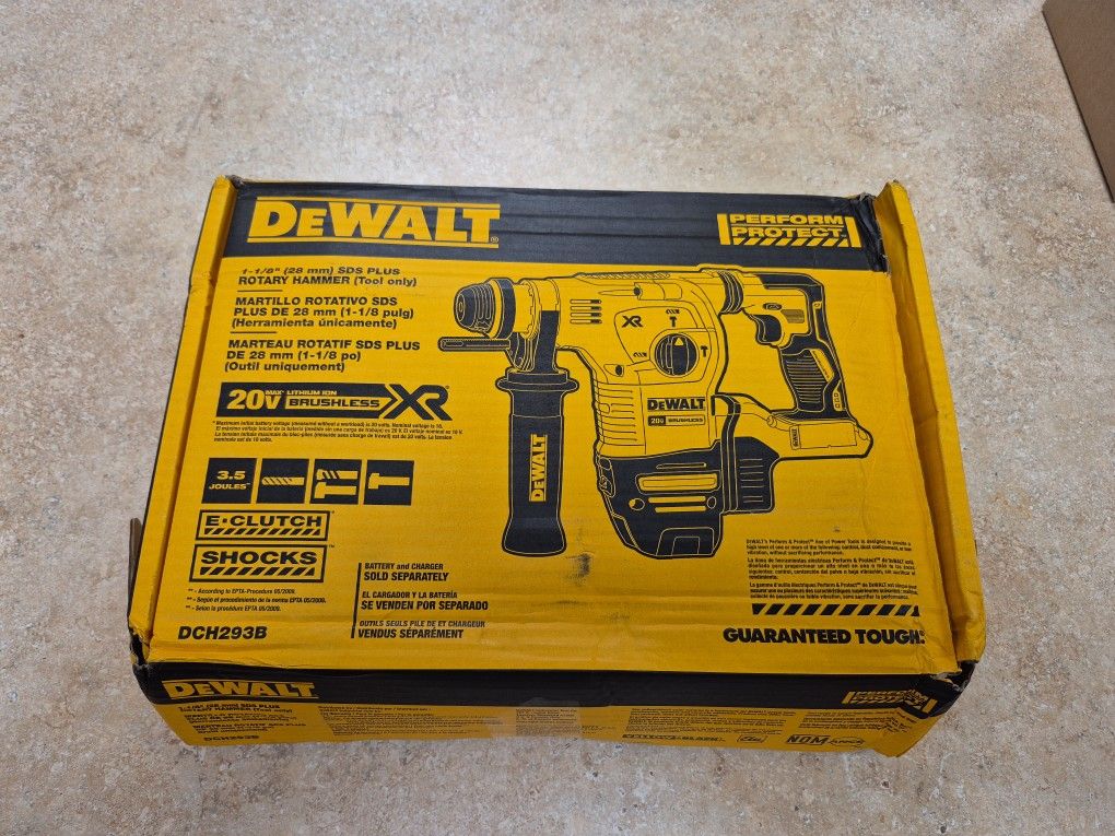 NEW Dewalt DCH293B 20V Max Brushless 1-1/8" SDS Plus Rotary Hammer Tool Only 