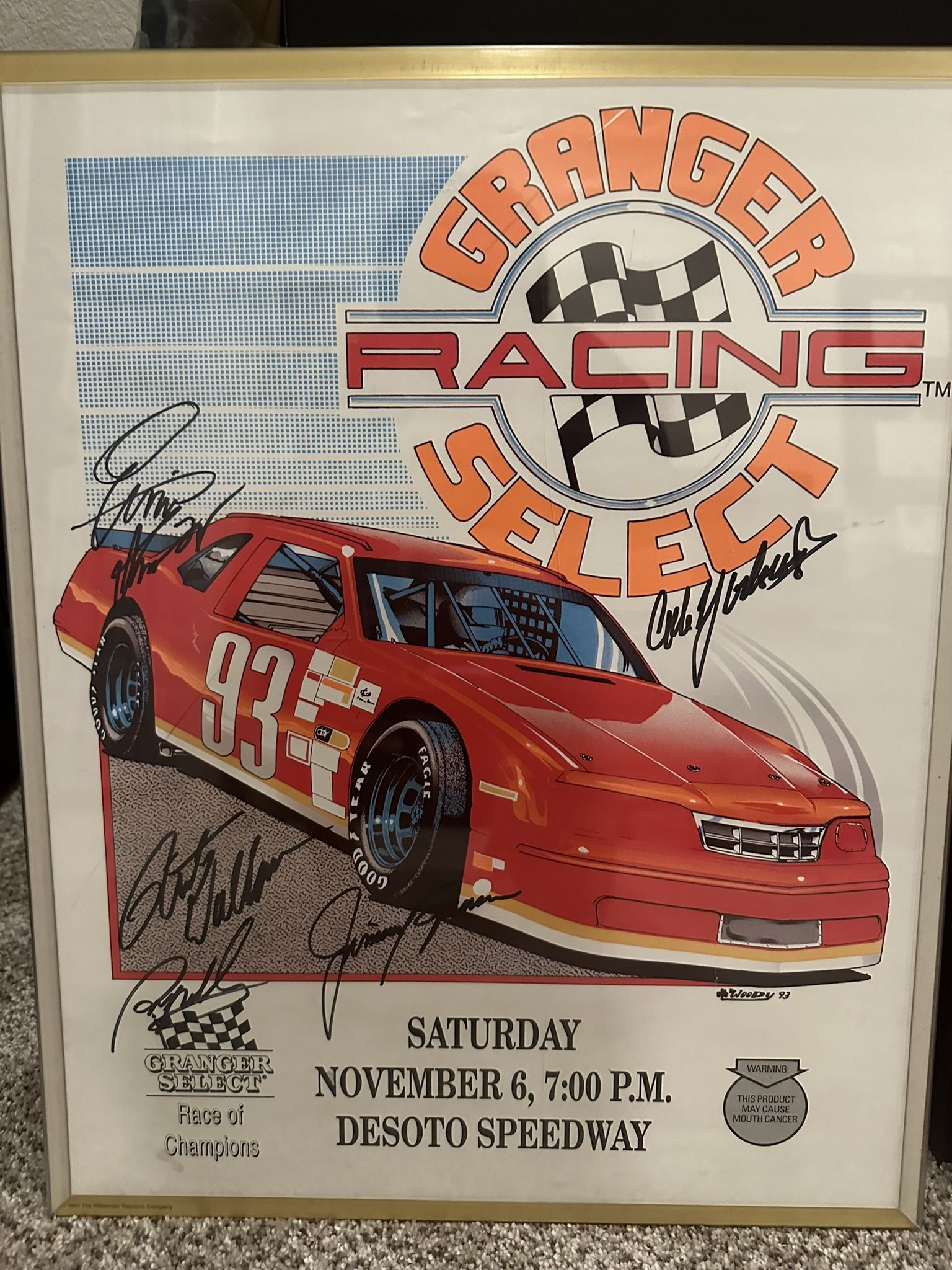 NASCAR Poster Signed