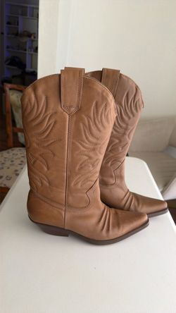 Brown Leather Western Cowboy Boots  size 7.5 Nine West
