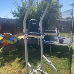 Power Tower Dip Station - Functional Workout - Pull Ups Chin Ups Knee Raises Leg Raises Dips Machine Push Ups - Home Gym Strength Training Equipment