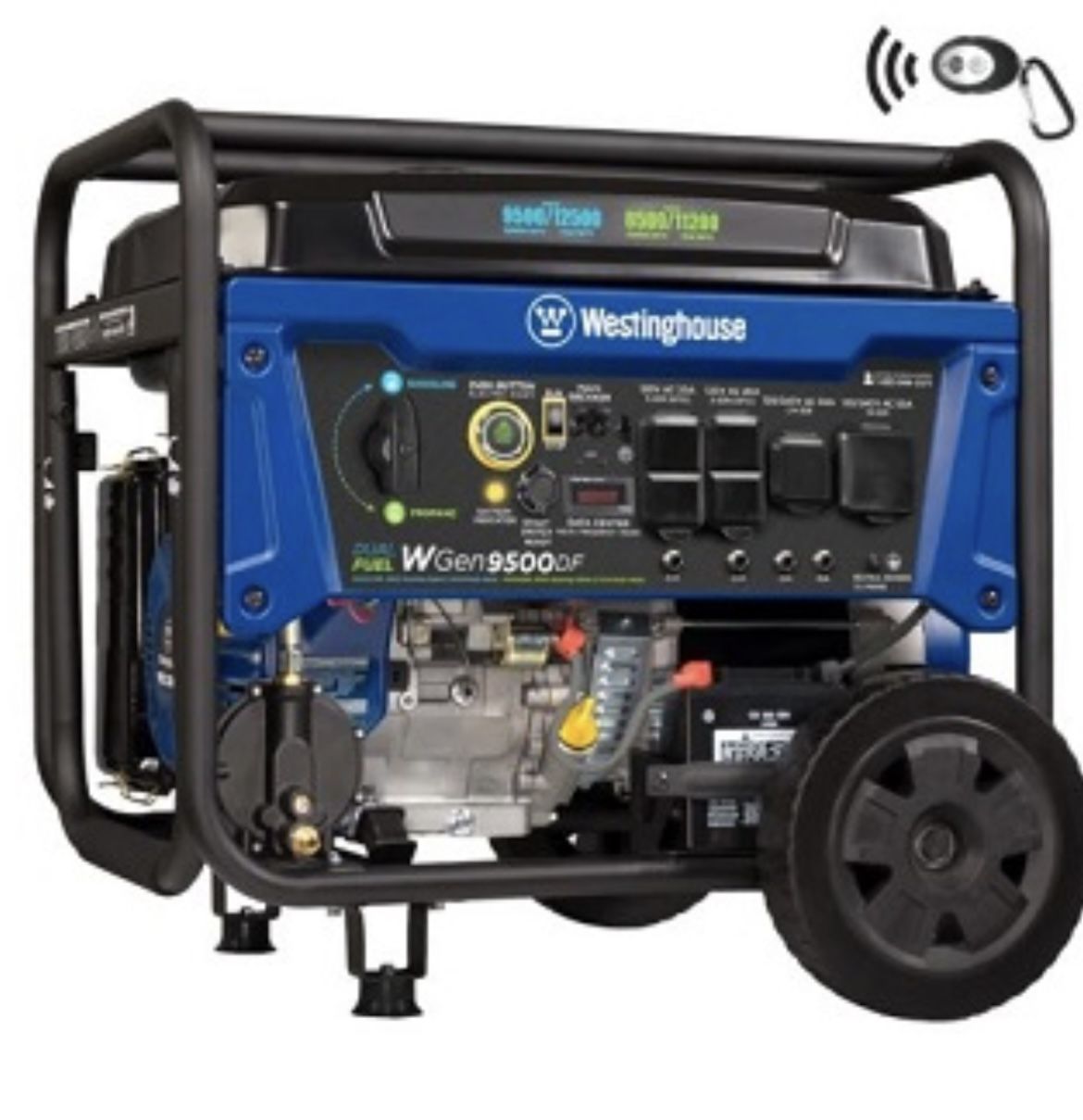 Westinghouse 12,500 W peak, 9,500 W running, Dual Fuel Portable Generator, New In Box