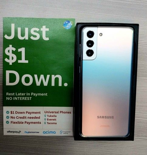 Samsung Galaxy S21 Plus 5G 128gb Unlocked, FREE Smartwach/ Headphones. Pay $1 Today Rest in payments. NO CREDIT NEEDED FINANCING