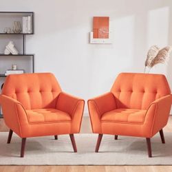 Accent Chairs for Bedroom, Midcentury Modern Set Of 2