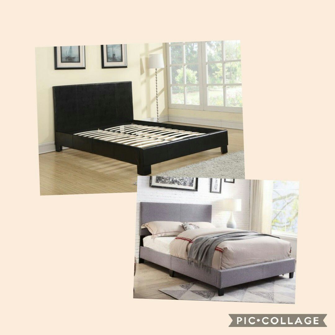 Black or Gray Platform Bed