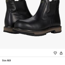 (CT) Work Boots, Slip Resistant, Water Resistant, Black