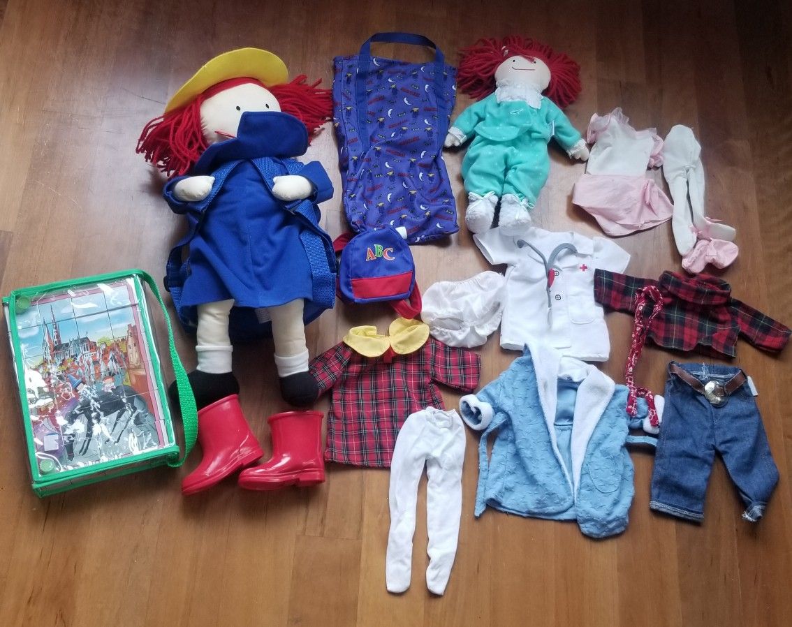 Madeline Eden Toys Doll Backpack Puzzle Clothes $40