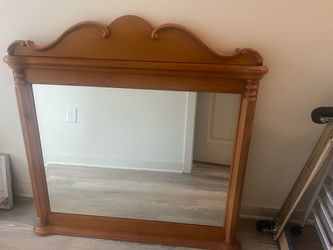 Vintage Wood Framed Mirror – 41” x 41” – Great Project Piece