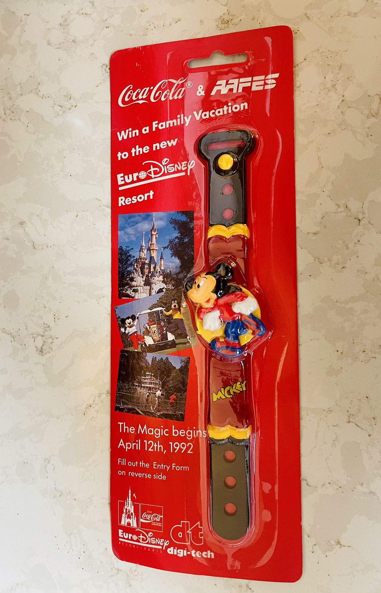 Mickey Mouse Euro Disney Coca Cola Aafes Children's Watch 1992