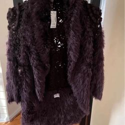 New crochet Shawl for women new fashion color for fall 2024  Brown Chocolate small size by ROZ & Ali 
