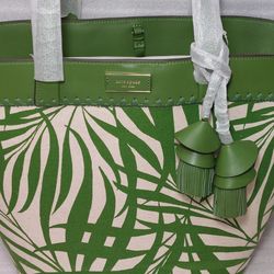 Kate Spade New York Designer Handbag Purse. New With Tags. Authentic. Green Beige. Beautiful Women's shoulder bag