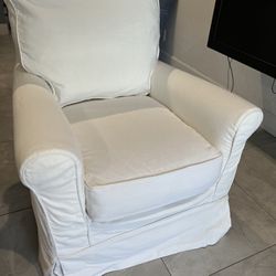 Crate And Barrel Swivel Arm Chairs