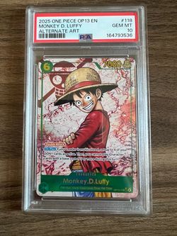 One Piece OP13 Monkey D. Luffy Alternate Art PSA 10