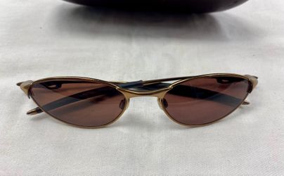 Oakley Teaspoon Vintage Gold Sunglasses Brown Lens w/ Case