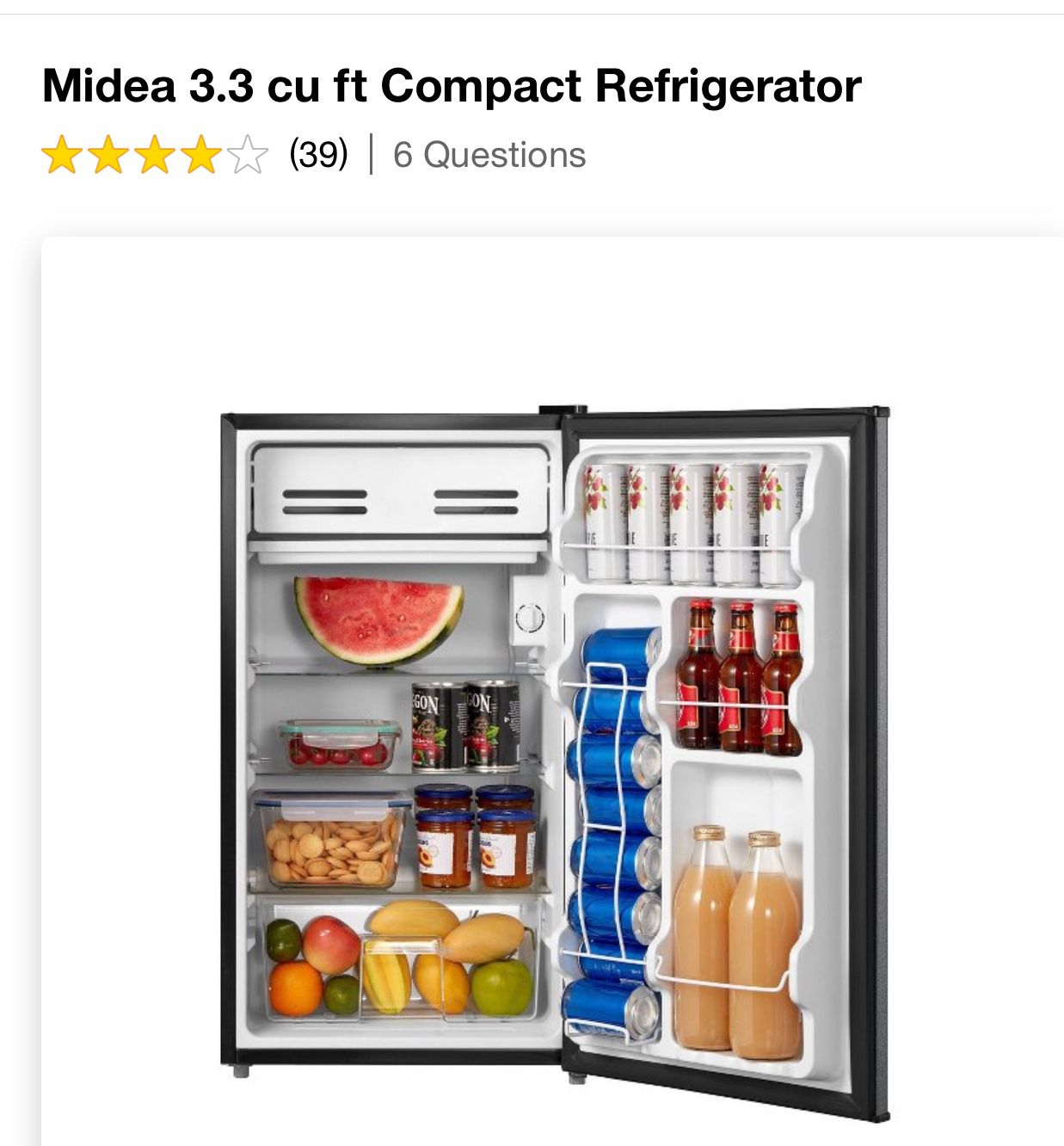 Midea Mini Refrigerator And Freezer 