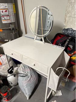 White makeup vanity