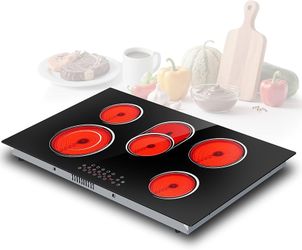 ⚡220V 36” Electric Cooktop | 5 Burners | 8600W Touch Control Stove