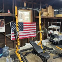 Yellow Workout Rack No Weights No Bench 