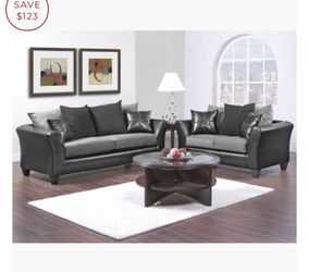 Nice new grey couch and Loveseat set! Sectional sofa sale here