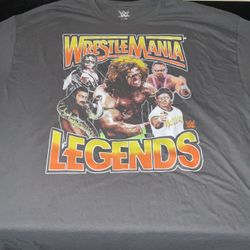 WRESTLEMANIA LEGENDS WWE WWF WRESTLING T-Shirt MENS Size XL NEW w/ TAGs ULTIMATE WARRIOR ROWDY PIPER BRET HART JAKE THE SNAKE