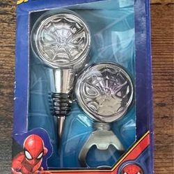 NEW Marvel Spiderman Bottle Stopper and Bottle Opener Set great gift just $5 