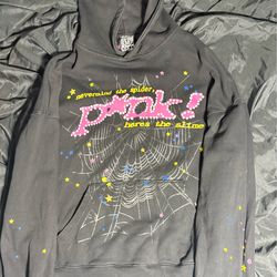 SP5DER Hoodie, Pink! Black medium hoodie