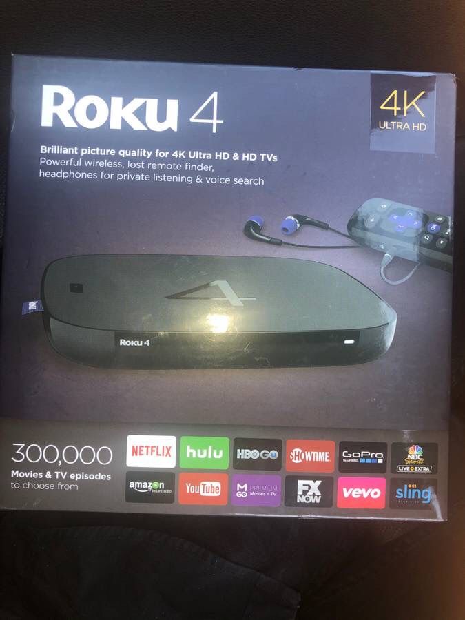 Genuine Roku 4 4400r 4K UHD Streaming Media Player new factory sealed