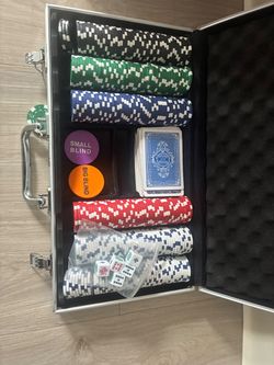 Poker Chip Set with Aluminum Carry Case, Cards, Dice and Blind Buttons