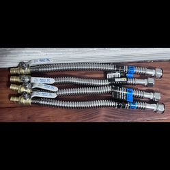 4PK Apollo 3/4" Brass PEX-A Barb x FNPT x18" Water Heater Connector w/Ball Valve