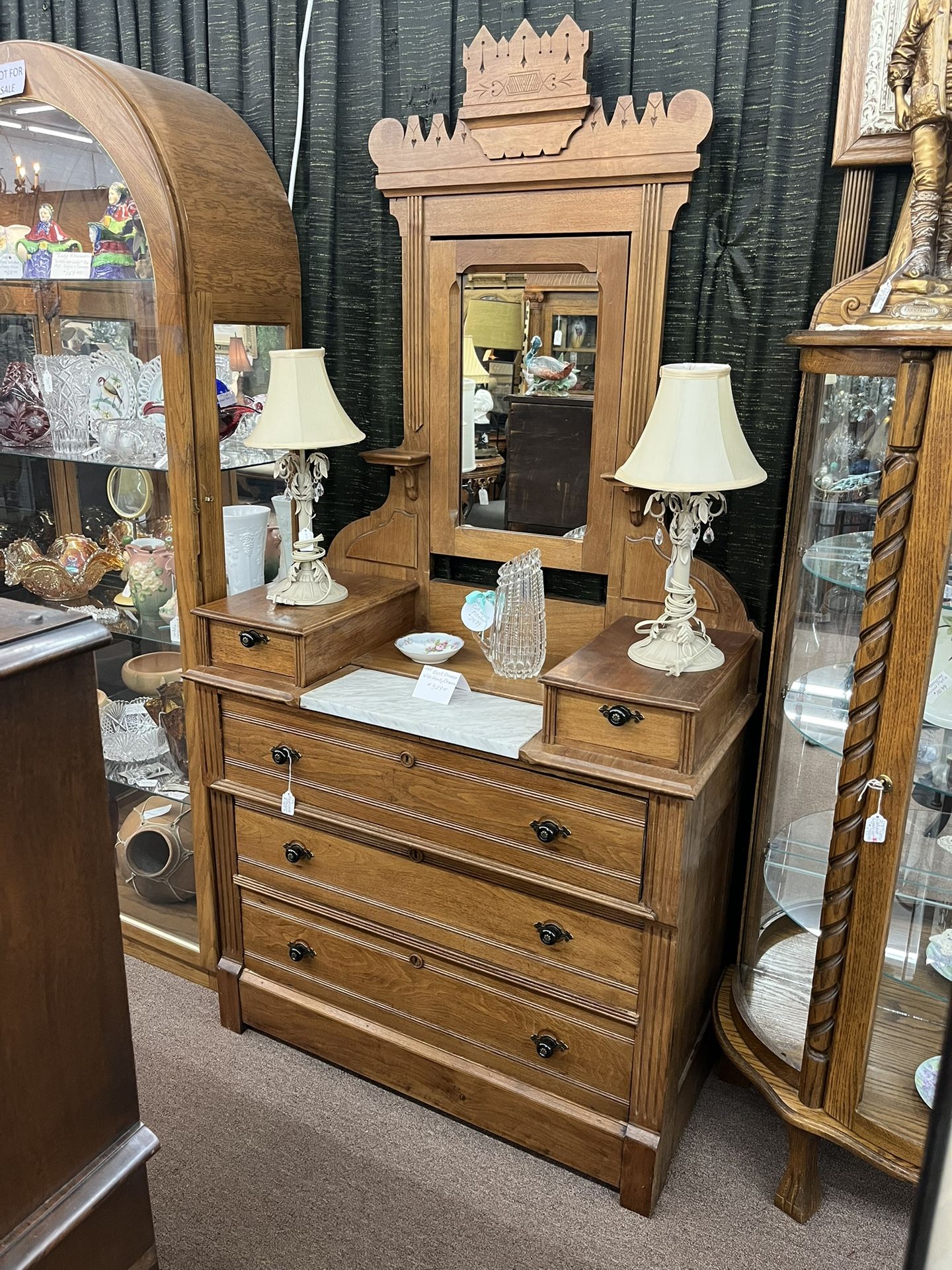 Antique Eastlake Dresser W/ Hanky Drawers
