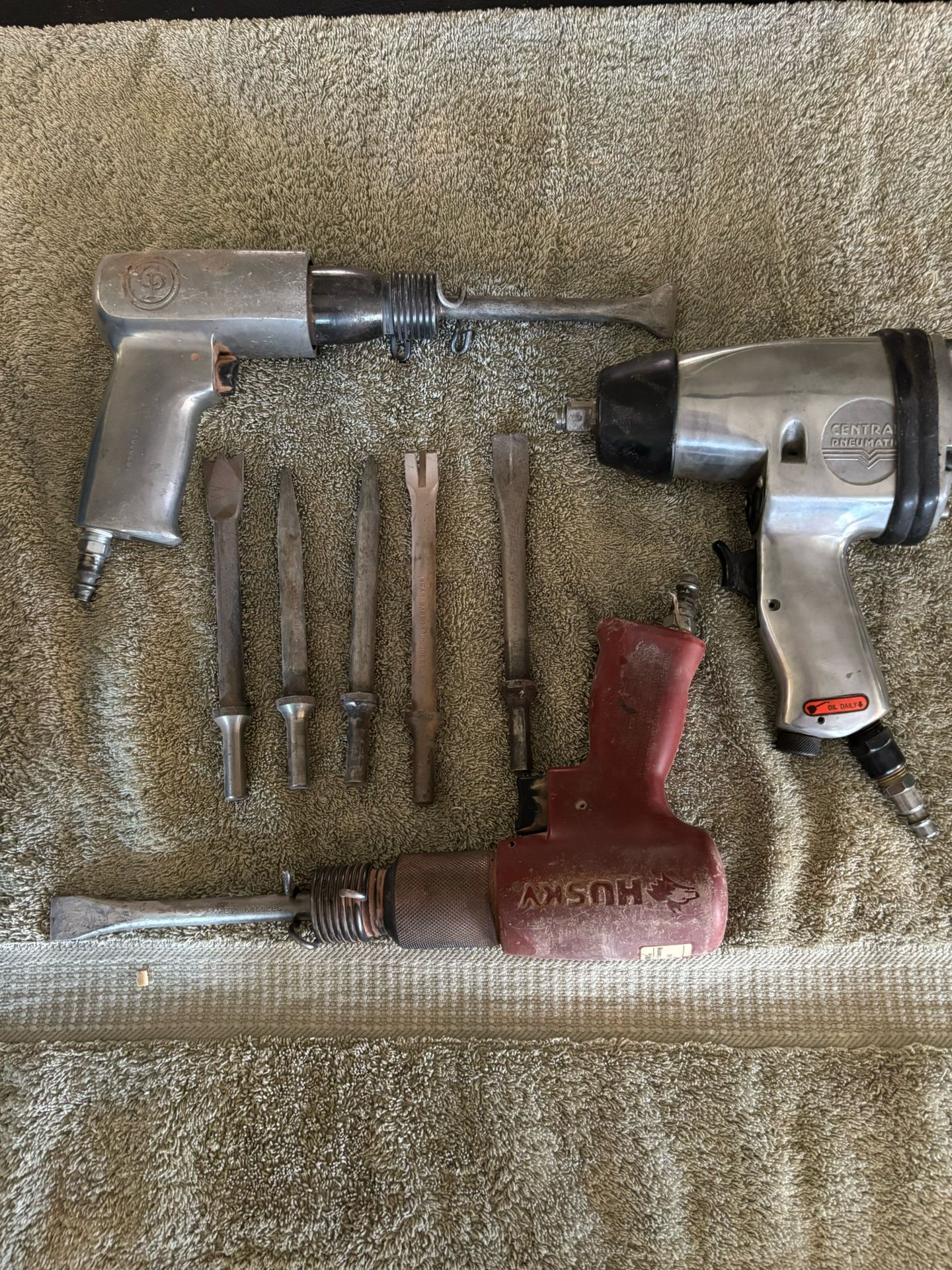 Three Air Impact Tools Chisels Wrench 