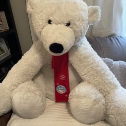 Giant Stuffed White Polar Bear- 3 Feet Tall