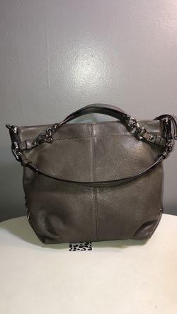 Coach taupe leather satchel shoulder bag