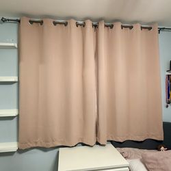 Blush Pink Black Out Curtains 