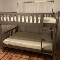 Twin over Twin bunk beds frame and free delivery in box with the mattress and