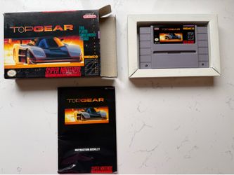 Super Nintendo Top Gear Game with Box and Manual SNES