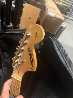 Black Starcaster by Fender Stratocaster Electric Guitar