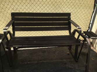 Wooden patio rocker bench